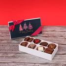 Set of 6 Merry Christmas three trees designed premium chocolate 8 piece hard box