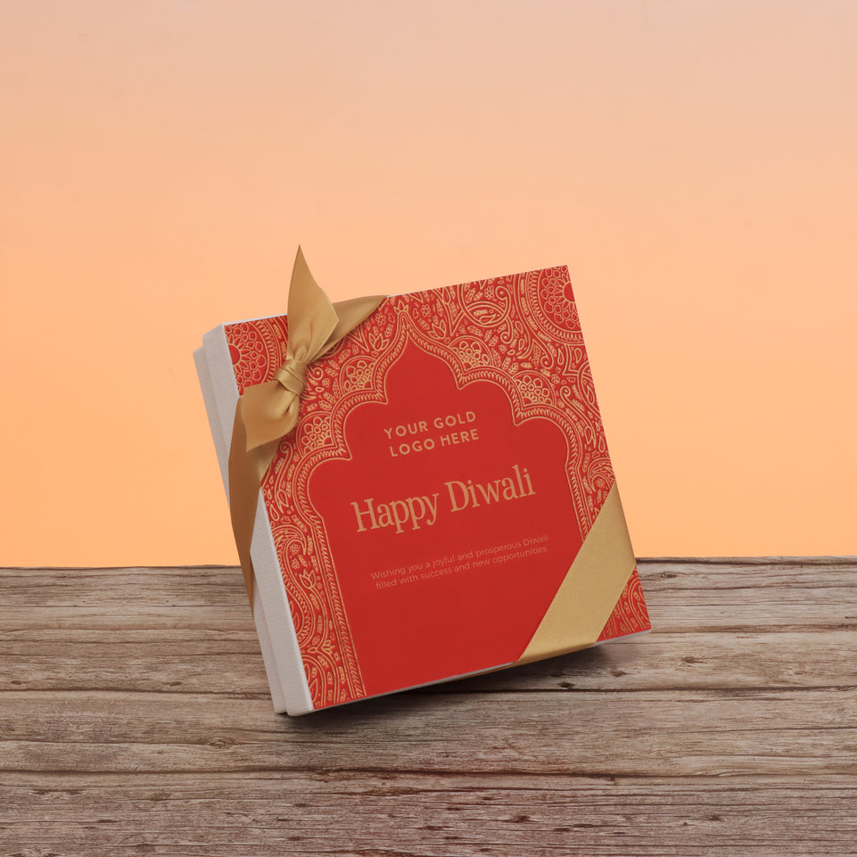 Set of 5 Corporate customized happy diwali festive frame designed premium chocolate 9p hard box