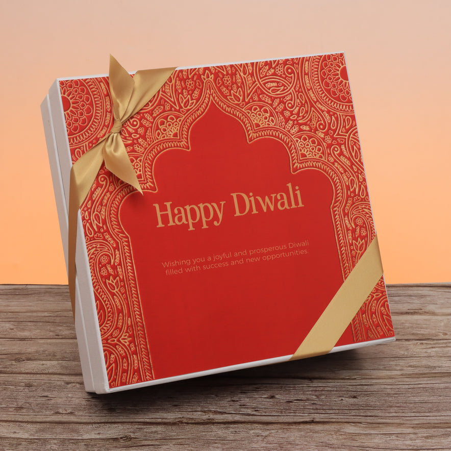 Happy diwali festive frame designed premium chocolate 2-layer hard box
