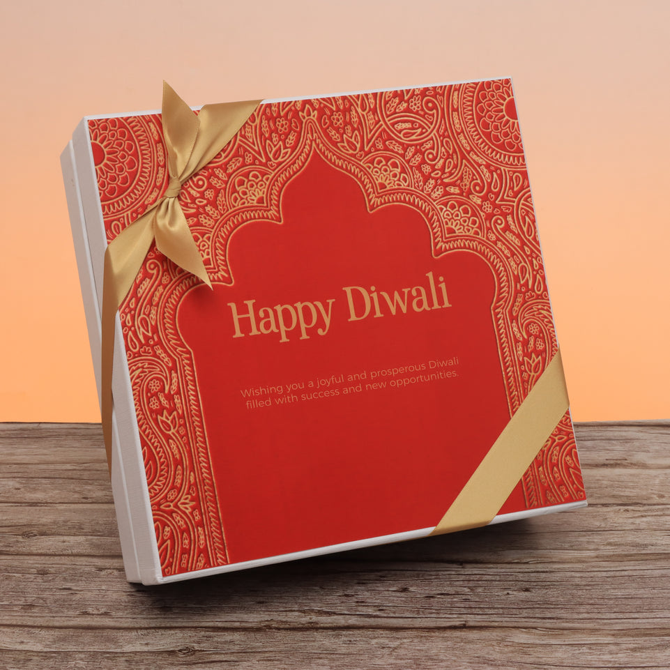 Happy diwali festive frame designed premium chocolate 2-layer hard box