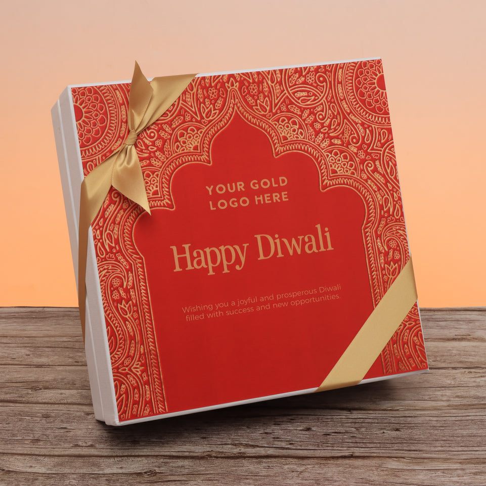 Set of 2 Corporate customized happy diwali festive frame designed premium chocolate hard box
