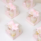 Set of 20 Baby girl Flower ceramic box with premium chocolate clear box giveaway