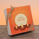 Happy diwali golden candle designed premium chocolate hard box