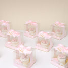 Set of 20 Baby girl Flower ceramic box with premium chocolate clear box giveaway