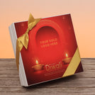 Set of 2 corporate customized Happy diwali candle lights designed premium chocolate hard box