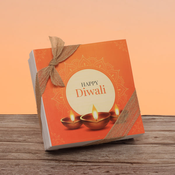 Happy diwali golden candle designed premium chocolate 9P hard box
