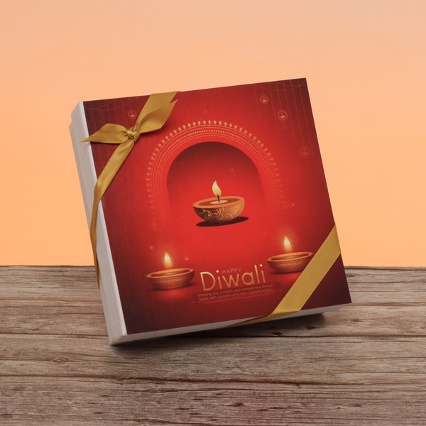 Happy diwali candle lights designed premium chocolate 2-layer hard box