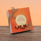 Set of 5 corporate customized happy diwali golden candle designed premium chocolate 9p hard box