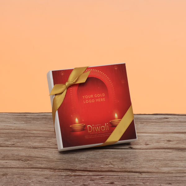 Set of 5 corporate customized Happy diwali candle lights designed premium chocolate 9P hard box