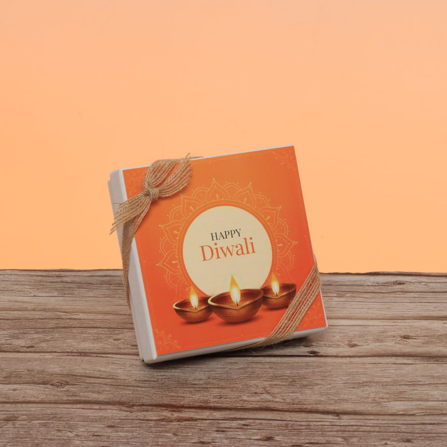 Set of 15 Happy diwali golden candle designed premium chocolate 4P hard box