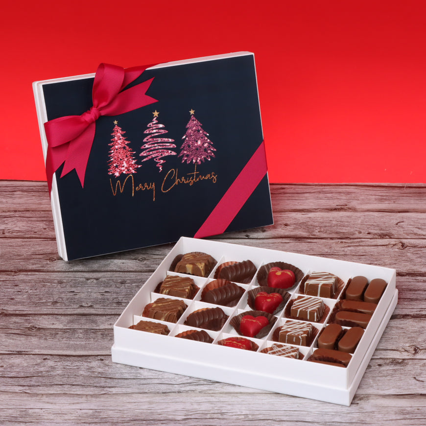 Merry christmas three trees designed chocolate 20-piece hard box