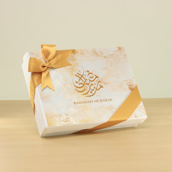 Ramadan Mubarak designed premium nut stuffed dates 12P hard box