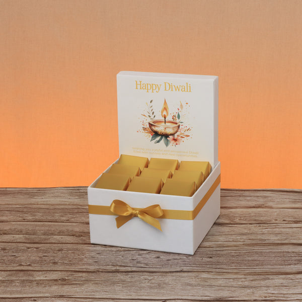 Happy diwali floral designed premium chocolate small hamper