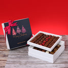 Season's greetings , Merry christmas & happy new year three trees designed premium chocolate 2-layer hard box