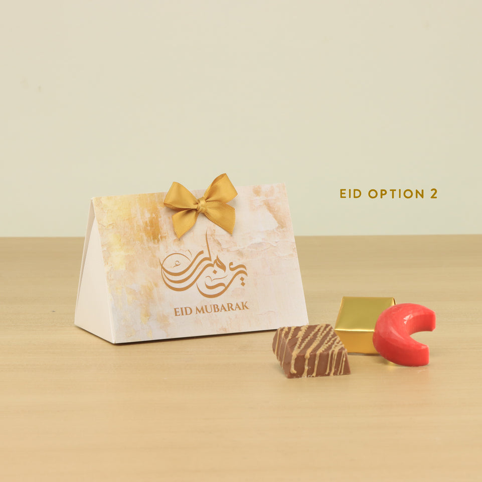 Set of 20 Ramadan Eid Mubarak designed premium chocolate triangle box giveaway