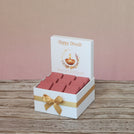 Happy diwali luminous candle wreath designed premium chocolate small hamper