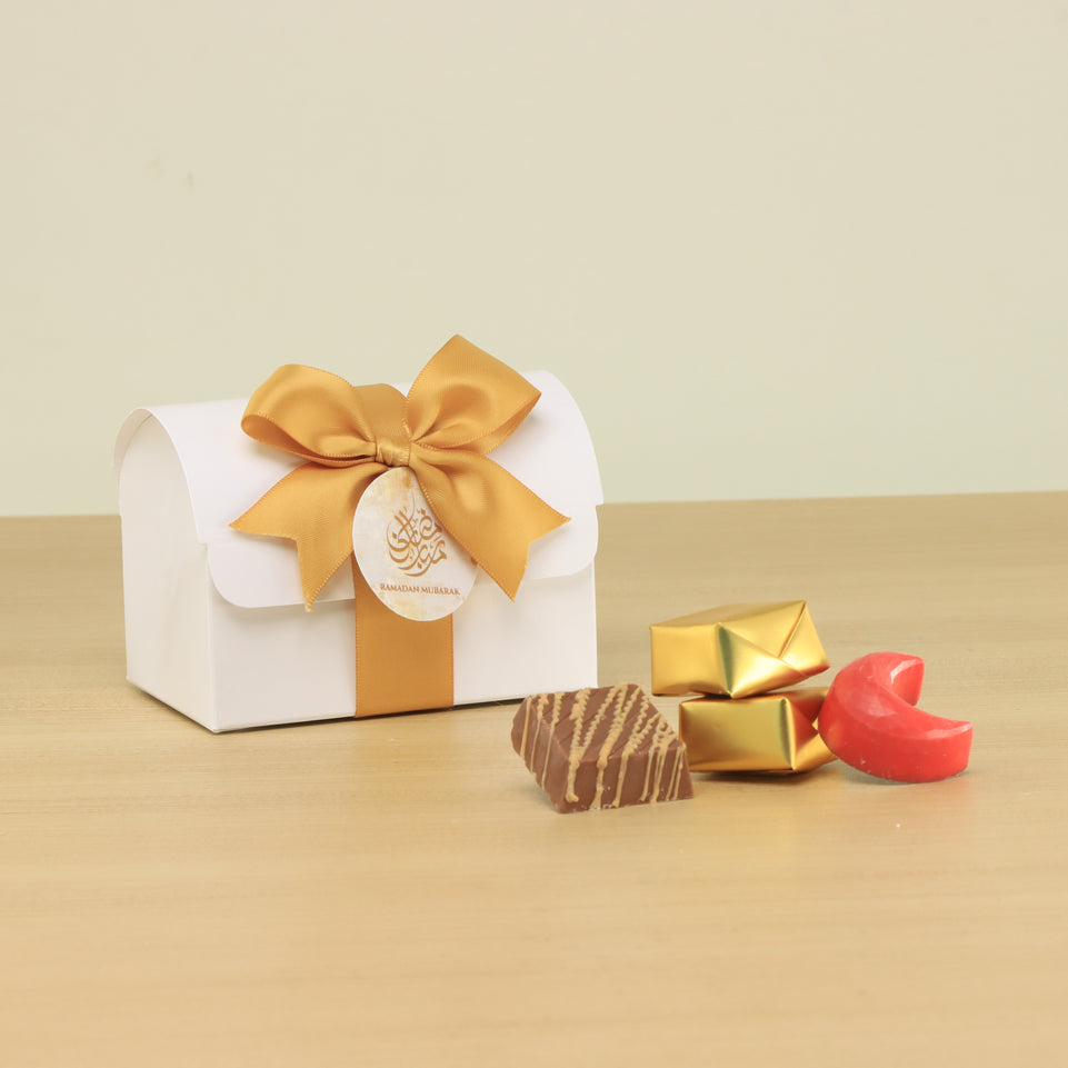 Set of 20 Ramadan Mubarak designed premium chocolate chest box giveaway