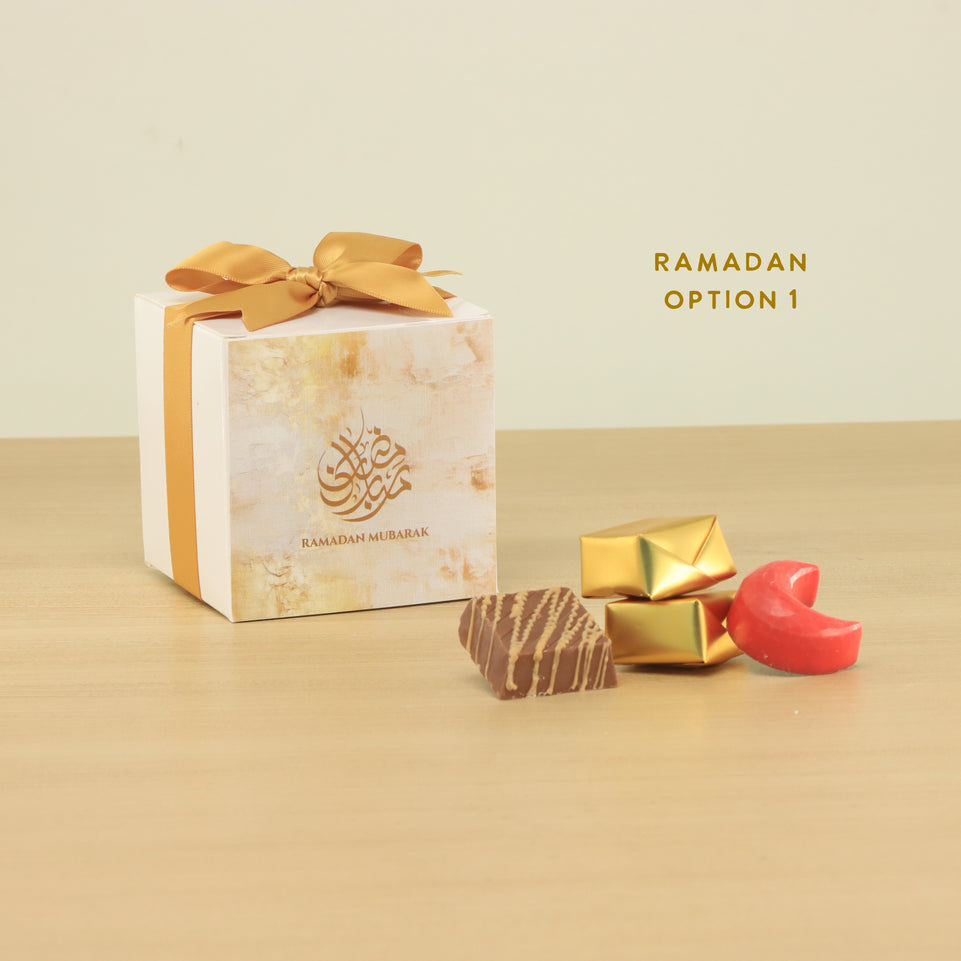 Set of 20 Ramadan Eid Mubarak designed premium chocolate cube box giveaway