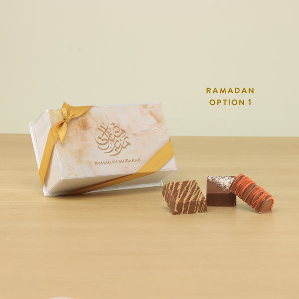 Set of 20 Ramadan Eid Mubarak designed premium chocolate hard box giveaway