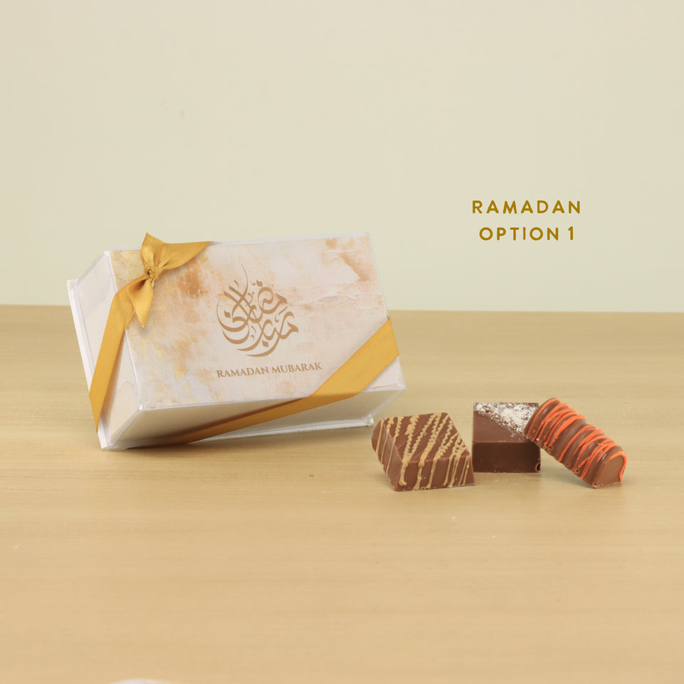 Set of 20 Ramadan Eid Mubarak designed premium chocolate hard box giveaway