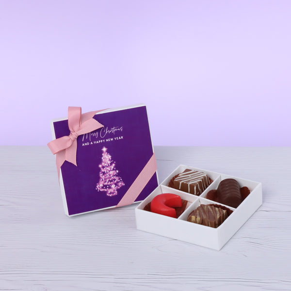 Set of 15 Merry Christmas & happy new year magical tree design premium chocolate 4 piece hard box