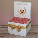 Happy diwali luminous candle wreath designed premium chocolate large hamper