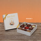 Set of 5 corporate customized happy diwali floral candle designed premium chocolate 9p hard box