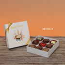 Happy diwali floral candle designed premium chocolate 9P hard box