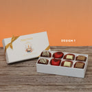 Set of 6 corporate customized happy diwali floral candle designed premium chocolate 8p hard box