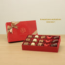 Ramadan Eid Mubarak designed premium chocolate 15P red hard box