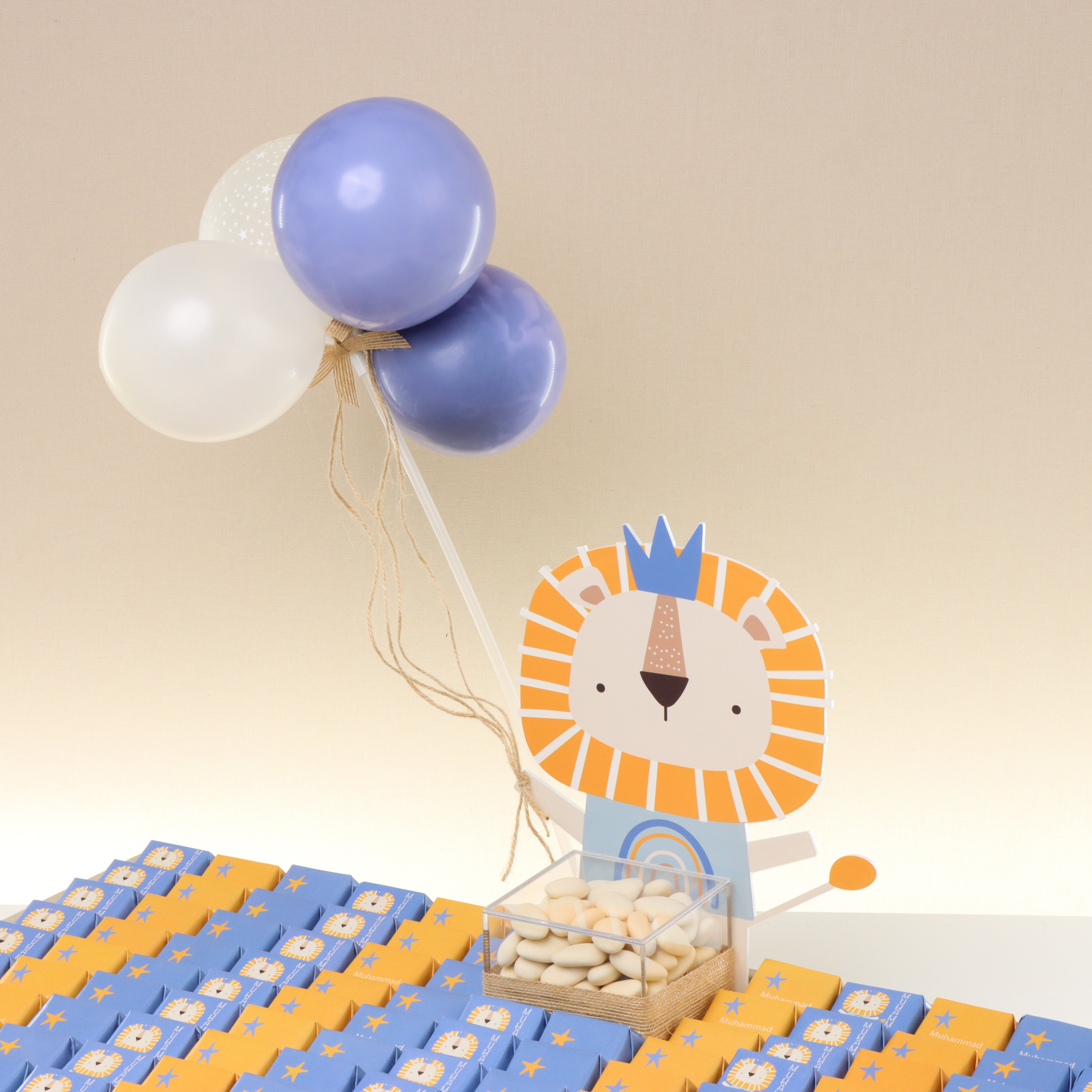 Baby boy lion theme designed chocolate large leather tray