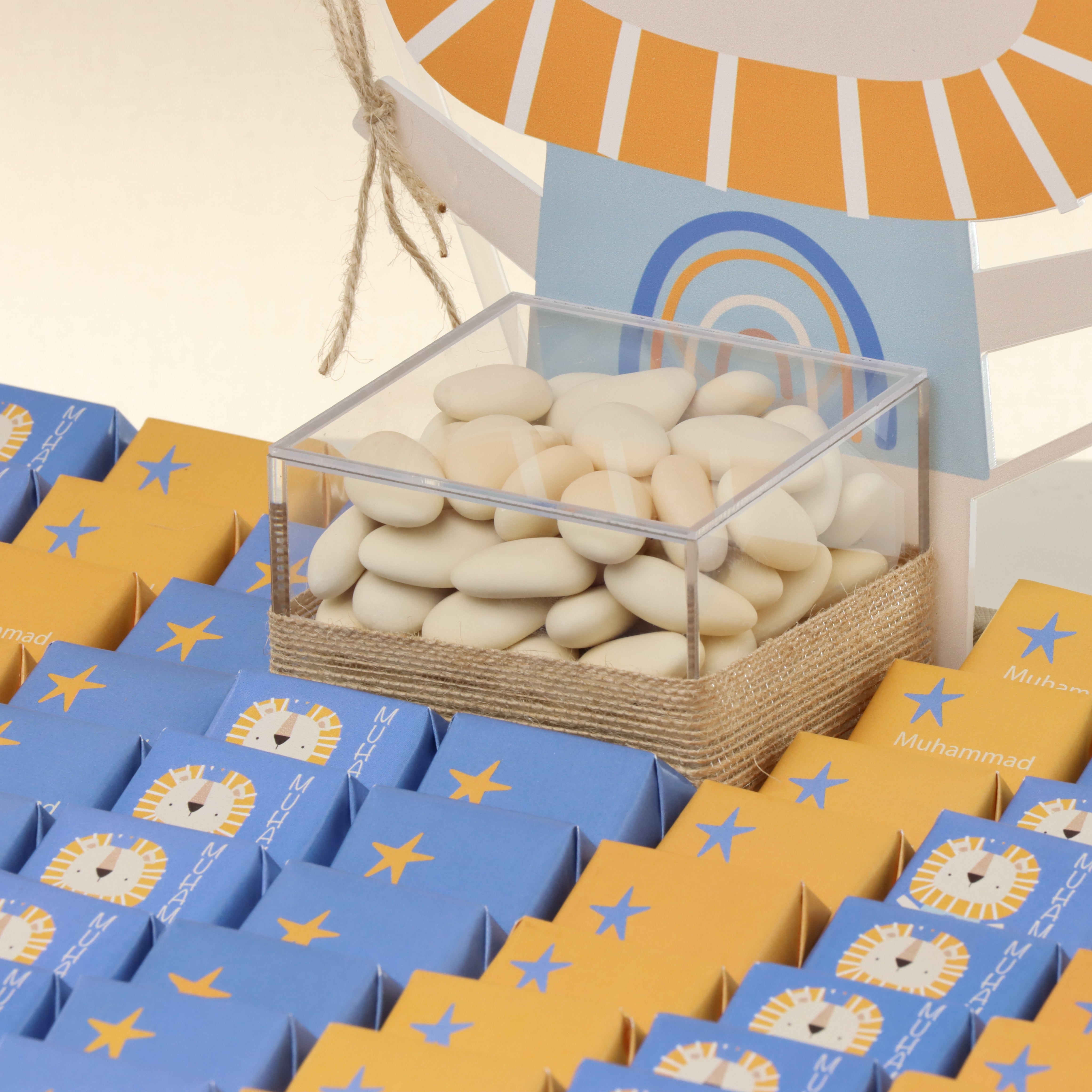 Baby boy lion theme designed chocolate large leather tray