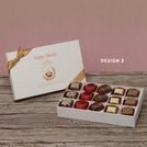Set of 4 corporate customized happy diwali floral candle designed premium chocolate 15p hard box