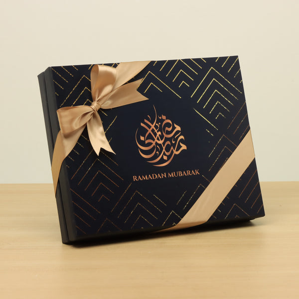 Ramadan Mubarak premium nut stuffed dates 20P black hard box