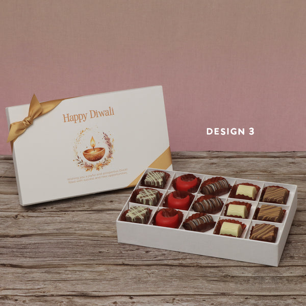 Happy Diwali floral candle designed premium chocolate 15P hard box