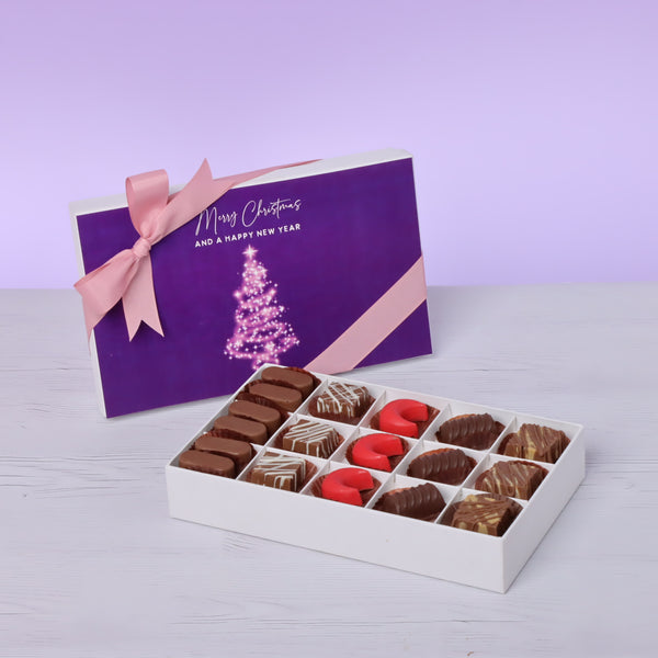 Merry Christmas & happy new year magical tree designed premium chocolate 15 piece hard box