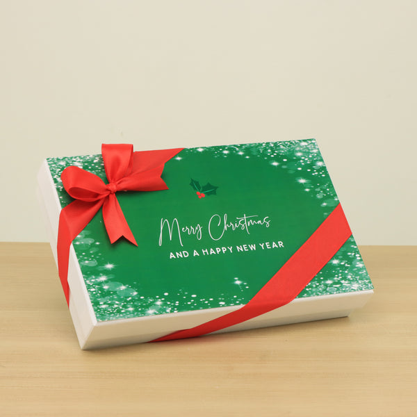 Merry christmas snow flakes designed premium chocolate 15 piece hard box