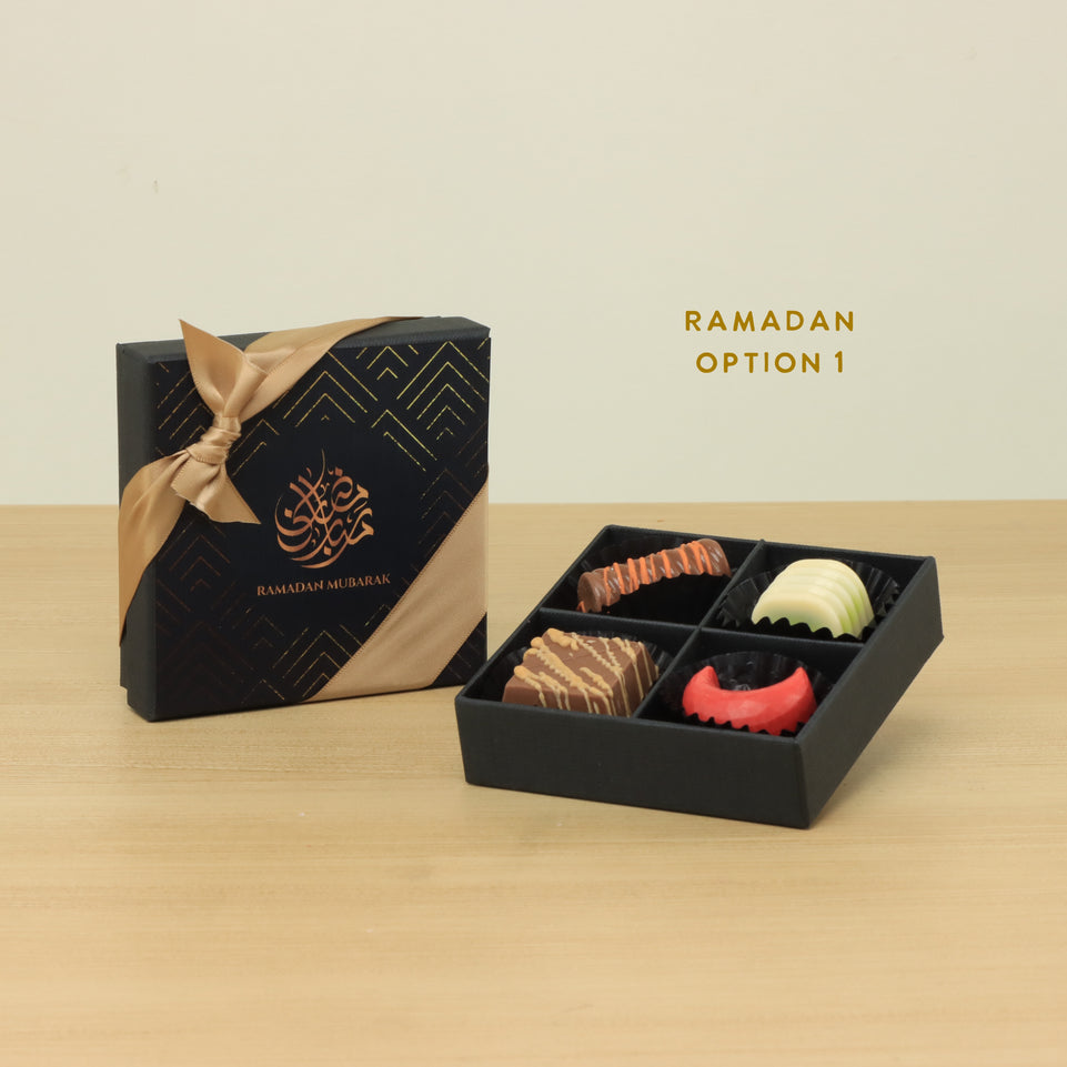 Set of 15 Ramadan Eid Mubarak premium chocolate 4P black hard box giveaway