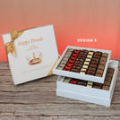 Corporate customized happy diwali floral candle designed premium chocolate 2-layer hard box