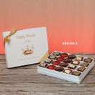 Set of 3 corporate customized happy diwali floral candle designed premium chocolate 20p hard box