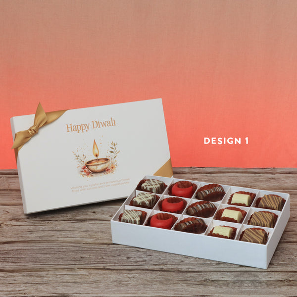 Happy Diwali floral candle designed premium chocolate 15P hard box