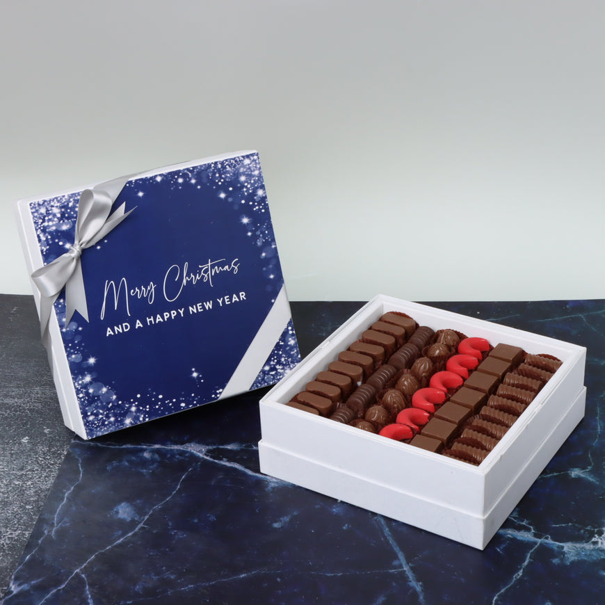 Merry christmas & happy new year winter chocolate 500 grams hard box