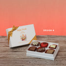 Set of 8 corporate customized happy diwali floral candle designed premium chocolate 6p hard box