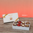 Set of 6 corporate customized happy diwali floral candle designed premium chocolate 8p hard box
