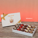 Set of 4 corporate customized happy diwali floral candle designed premium chocolate 15p hard box