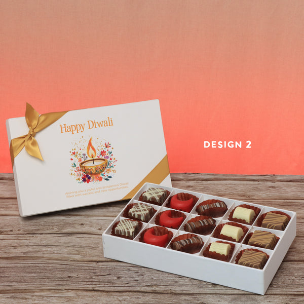 Happy Diwali floral candle designed premium chocolate 15P hard box