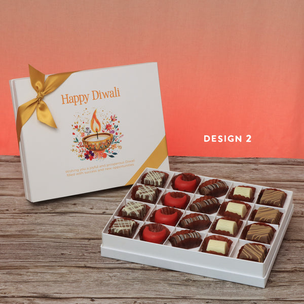 Happy diwali floral candle designed premium chocolate 20P hard box