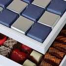 Chequered blue designed 2-layer chocolate hard box