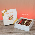 Happy diwali floral candle designed premium chocolate hard box