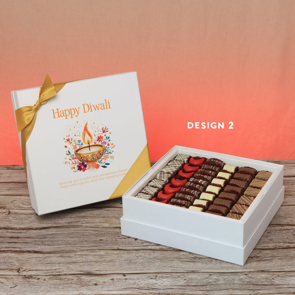 Happy diwali floral candle designed premium chocolate hard box